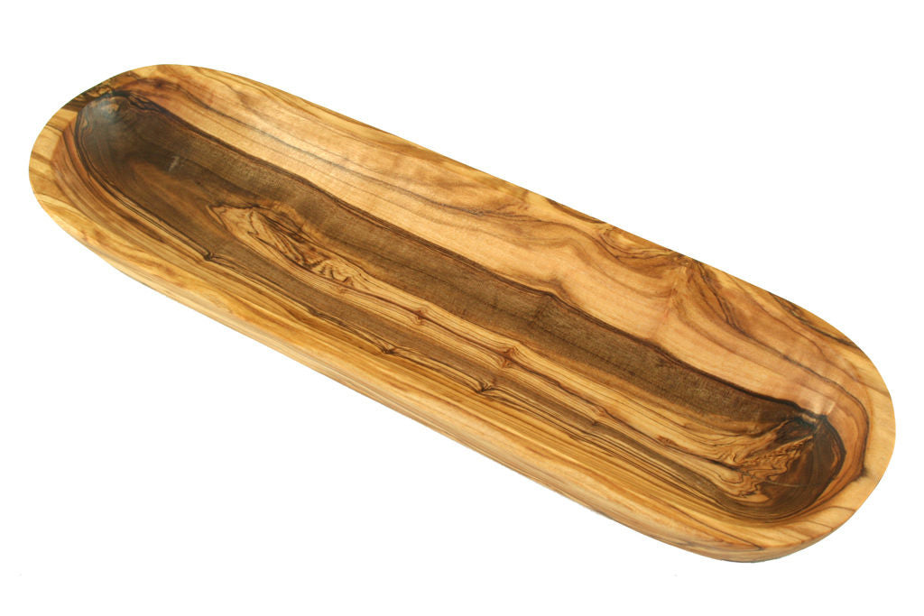 Oliven- oder Baguetteschale aus Olivenholz – Mediterran servieren mit Stil ca. 30cm