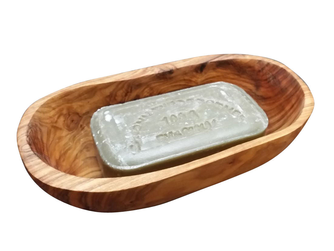 Seifenschale RAINBOW oval klein aus Olivenholz 10-12 cm