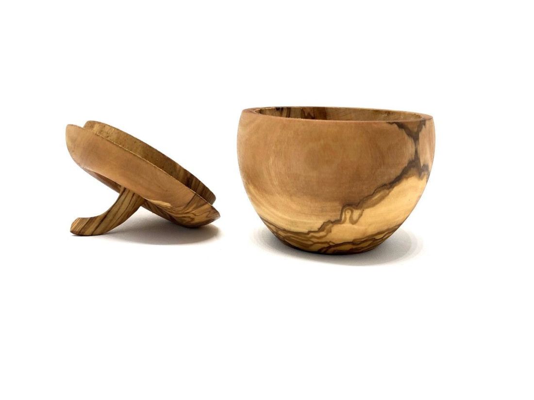 Utensiliendose aus Olivenholz mit Griff – Naturdesign für Ihre Küche