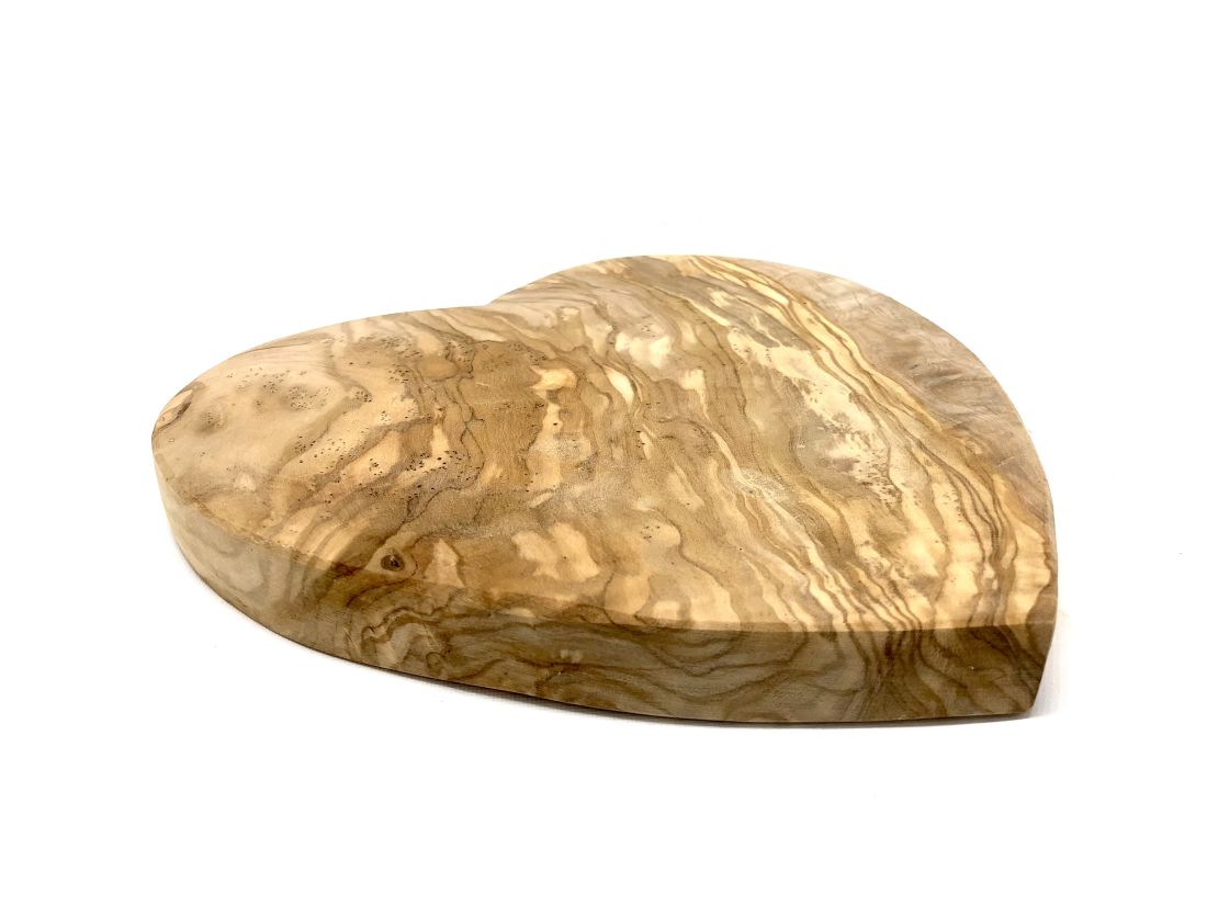 Frühstücksbrett in Herzform aus Olivenholz ca 22 x 20 cm