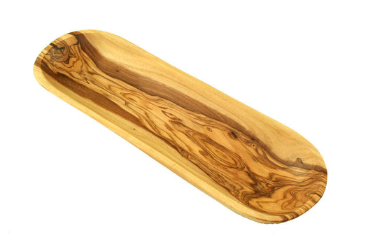 Oliven- oder Baguetteschale aus Olivenholz – Mediterran servieren mit Stil ca. 30cm
