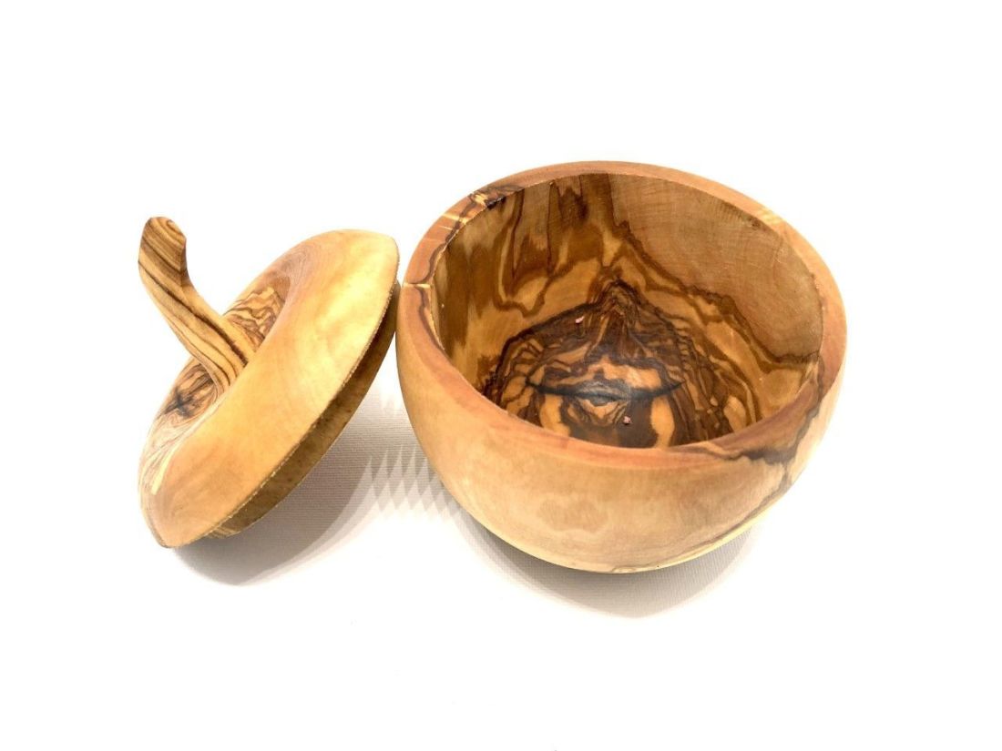 Utensiliendose aus Olivenholz mit Griff – Naturdesign für Ihre Küche