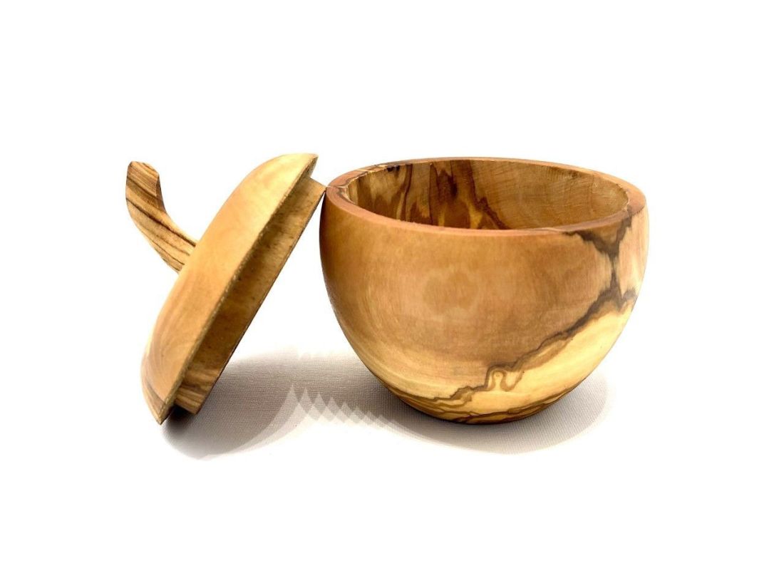 Utensiliendose aus Olivenholz mit Griff – Naturdesign für Ihre Küche